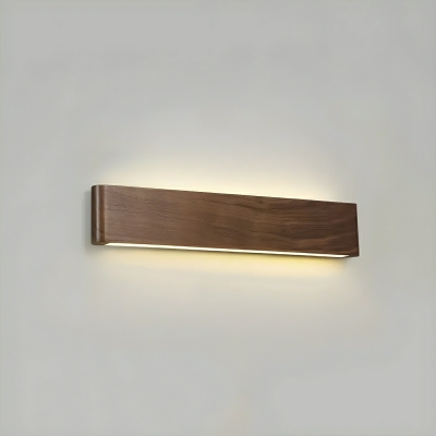 Sleek Linear Brown Wood Wall Sconce with Bright Up & Down Lighting