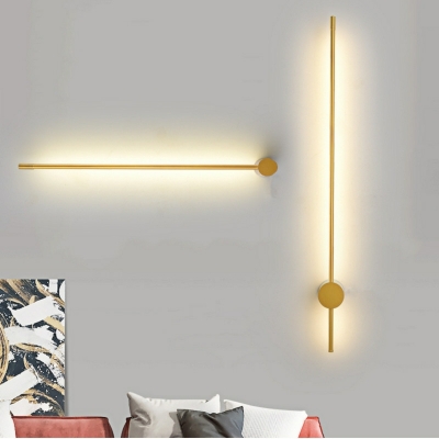 Warm Light Gold Linear Wall Sconce with White Acrylic Shade for Indoor Lighting
