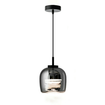 Minimalist LED Ceiling Flush Mount Light Black  Flush Lamp with Glass Shade