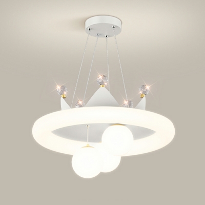 Modern 1-Light Chandelier with White Acrylic Shade and Adjustable Color Temperature - LED Bulbs
