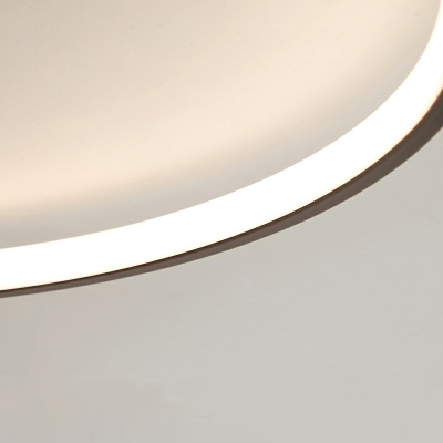 Modern Circle Semi-Flush Mount Ceiling Light with White Acrylic Shade and LED Bulb