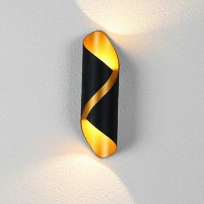Modern Geometric Wall Sconce with Iron Shade - Hardwired and Wall Control Switch