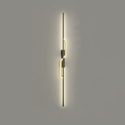 Modern Hardwired Linear Wall Sconce with Gold Aluminum Shade and Integrated LED Light