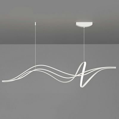 Modern Linear Island Pendant with Acrylic Shade and Adjustable Hanging Length
