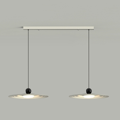Modern White Bowl Pendant with Remote Control Dimming and Contemporary Aluminum Shade