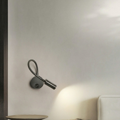 Hardwired Modern Black 1-Light Wall Sconce with Warm Light and Aluminum Shade, 4 Inch & Under