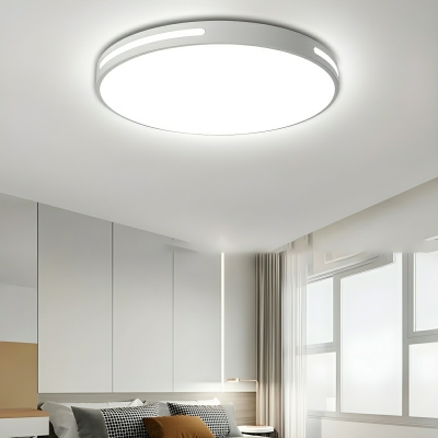 White Acrylic Modern LED Flush Mount Ceiling Light with 1 Downward-facing Shade
