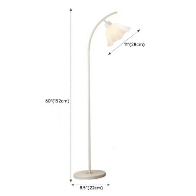 Contemporary Metal Floor Lamp with Frosted Glass Shade and LED Light for Modern Home Decor