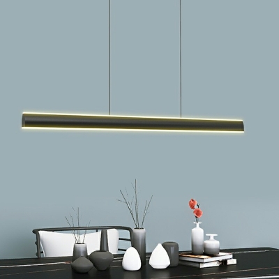 Modern Black Linear Island Light with Adjustable Hanging Length