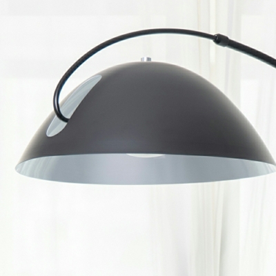 Modern Black Metal Floor Lamp with Iron Shade for Contemporary Style and LED Bulbs