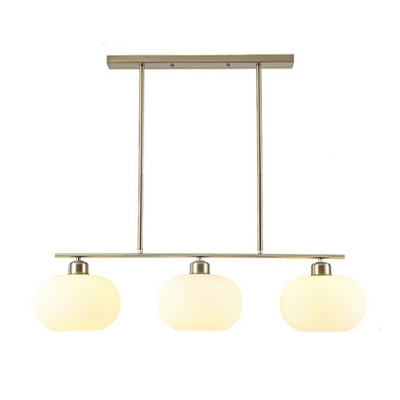 Modern Glass Island Light with 3 Lights and Beige Shade for Residential Use