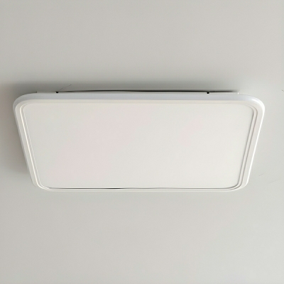 Modern Square Flush Mount Ceiling Light with Remote Control Stepless Dimming and White Acrylic Shade