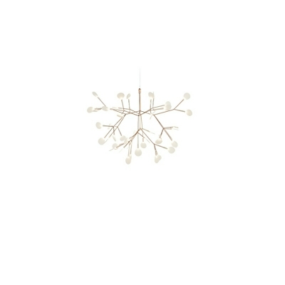 Bronze Sputnik Chandelier with White Acrylic Shades and LED Bulbs for Modern Style Ambience