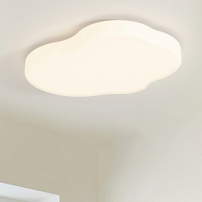 Geometric LED Bulb White Metal Flush Mount Ceiling Light with Acrylic Shade