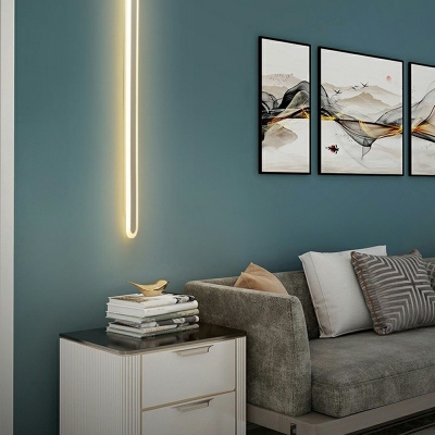 Hardwired Modern White Linear 1-Light Wall Sconce with Aluminum Shade