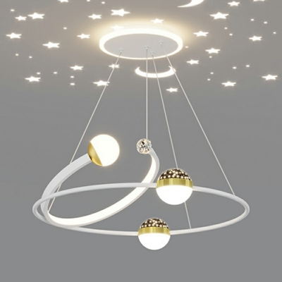 Modern 1-Light Chandelier with Acrylic Shade - LED Bulbs and Maximum Wattage of 40-59W
