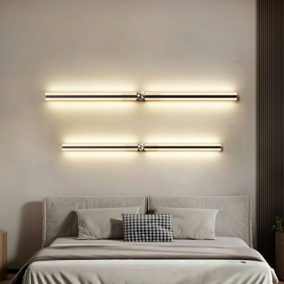 Modern Black Linear Wall Sconce with White Acrylic Shade for Residential Use