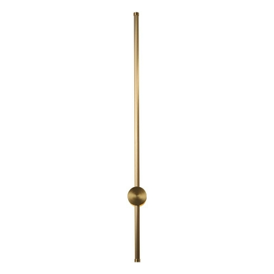 Modern Brass Linear 1-Light Hardwired Wall Sconce with White Antique Brass Shade