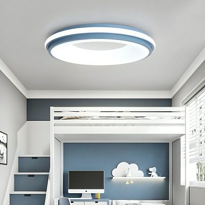 Modern Flush Mount Circle LED Ceiling Light with White Acrylic Shade