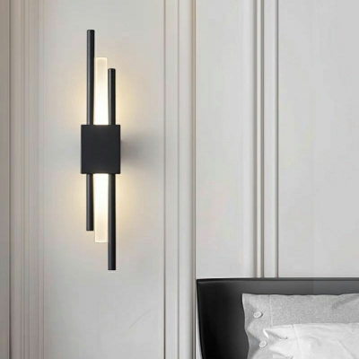 Modern Geometric 1-Light Hardwired Wall Sconce with White Acrylic Shade - Third Gear