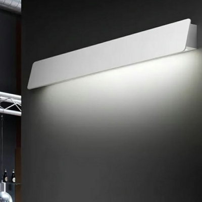 Modern Warm Light Wall Lamp with White Aluminum Shade and Bulb Included for Outdoor Use