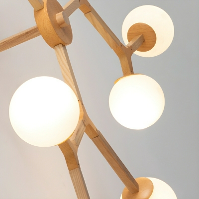 Modern White Glass Globe Chandelier - LED/Incandescent/Fluorescent Lights