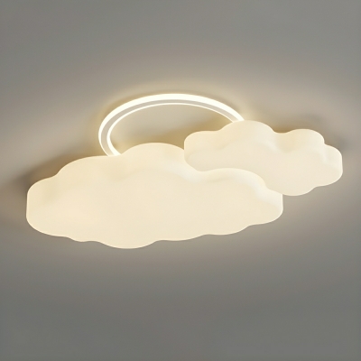 Modern White LED Bulb Flush Mount Ceiling Light with Metal Construction