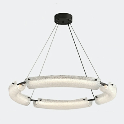 Contemporary Pendant Light Round Wrought Iron Chandelier