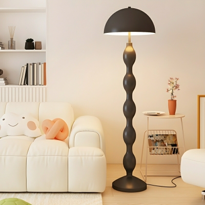 Elegant Metal Floor Lamp with White Fabric Shade and Foot Switch