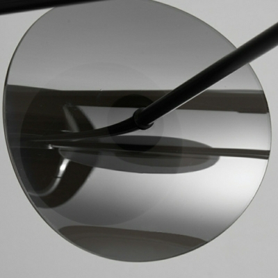 Modern Geometric Sputnik Chandelier with White Glass Shades, 25 Inch & Above Size, Black