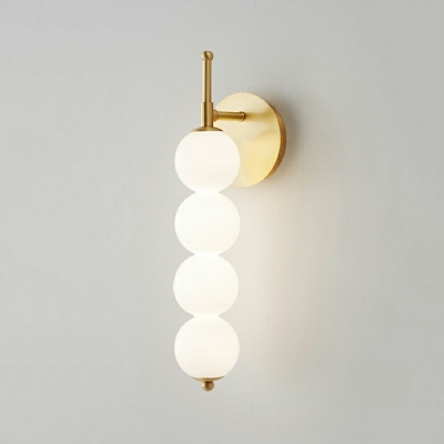 Modern Glass LED Wall Light Fixture in Gold Finish