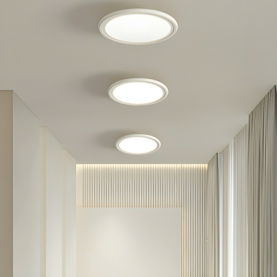 Modern White Circle LED Flush Mount Ceiling Light with Acrylic Shade