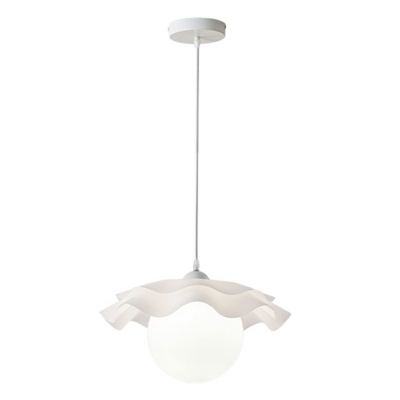 Modern White Globe Pendant with Adjustable Hanging Length and Acrylic Shade for Residential Use