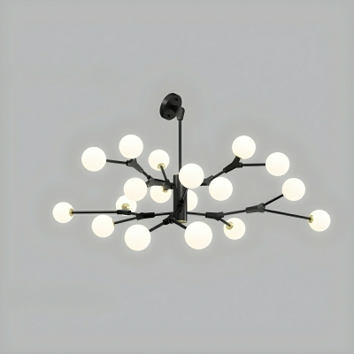 Contemporary Sputnik Chandelier with Opalescent Glass Shades