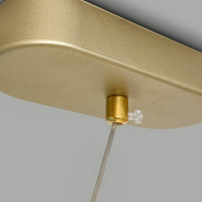 Modern Gold Island Pendant with Clear Acrylic Shade and Adjustable Hanging Length