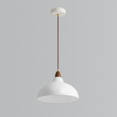 Modern LED Pendant with White Metal Shade and Adjustable Hanging Length for Residential Use
