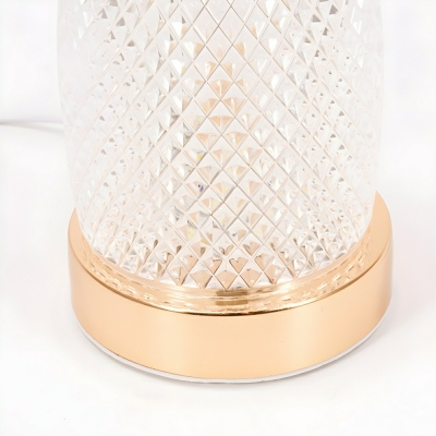Rechargeable Clear Acrylic Bedside Table Lamp with Touch Switch and Gold Base