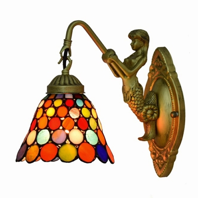 Tiffany Stained Glass Vanity Light with Multi-Color Shade for Residential Use