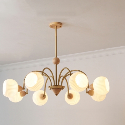 Contemporary Style Chandelier Glass Wrought Iron Chandelier