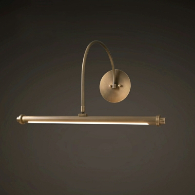 Elegant Antique Brass Vanity Light with Integrated LED Bulb and Straight Design