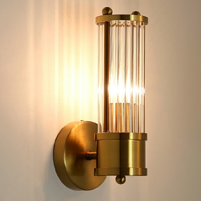Modern Gold Geometric 2-Light Wall Sconce with Clear Crystal Shades - Hardwired