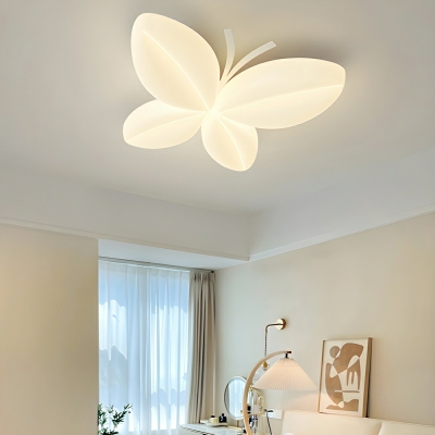 Modern White Flush Mount Ceiling Light with Down Shade and Third Gear Color Temperature