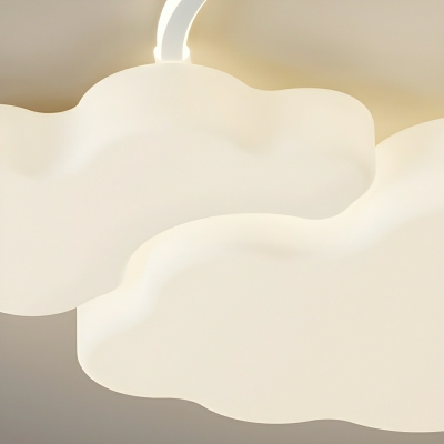 Modern White LED Bulb Flush Mount Ceiling Light with Metal Construction