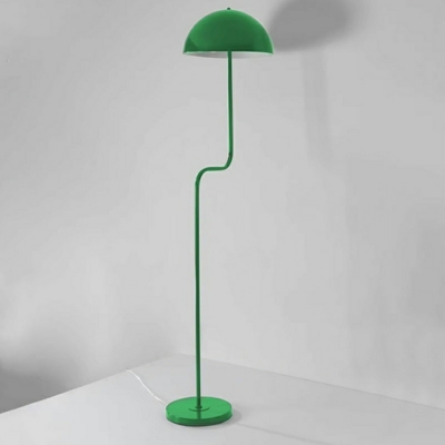 Green Dome Shaped Modern Floor Lamp with Integrated LED Light for Residential Use