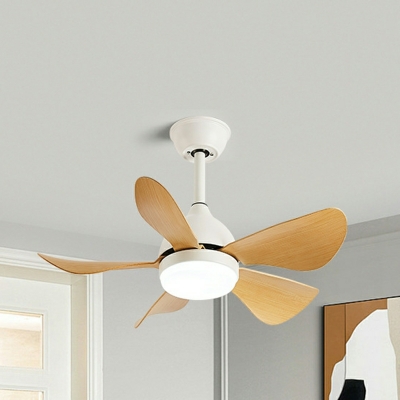 Modern Ceiling Fan with Remote and Wall Control 5 ABS Plastic Blades and Integrated LED Light