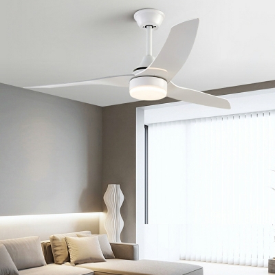Modern Ceiling Fan with Remote and Wall Control, Integrated LED Light, and 3 ABS Plastic Blades