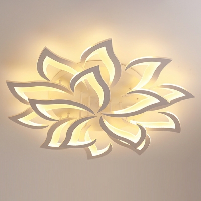 Modern Geometric Flush Mount Ceiling Light with Ambient Acrylic Shade - LED Bulbs