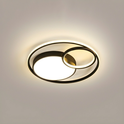 Modern LED Circle Flush Mount Ceiling Light with Metal Construction