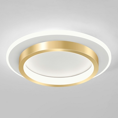 Modern LED Flush Mount Ceiling Light with Black Acrylic Shade for Residential Use