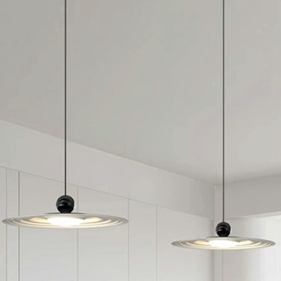 Modern White Bowl Pendant with Remote Control Dimming and Contemporary Aluminum Shade